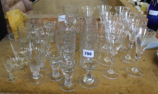 Quantity of 19th century and later drinking glasses and stoppers